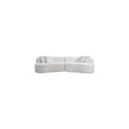 114" C-Shaped Chenille Sectional Sofa, White