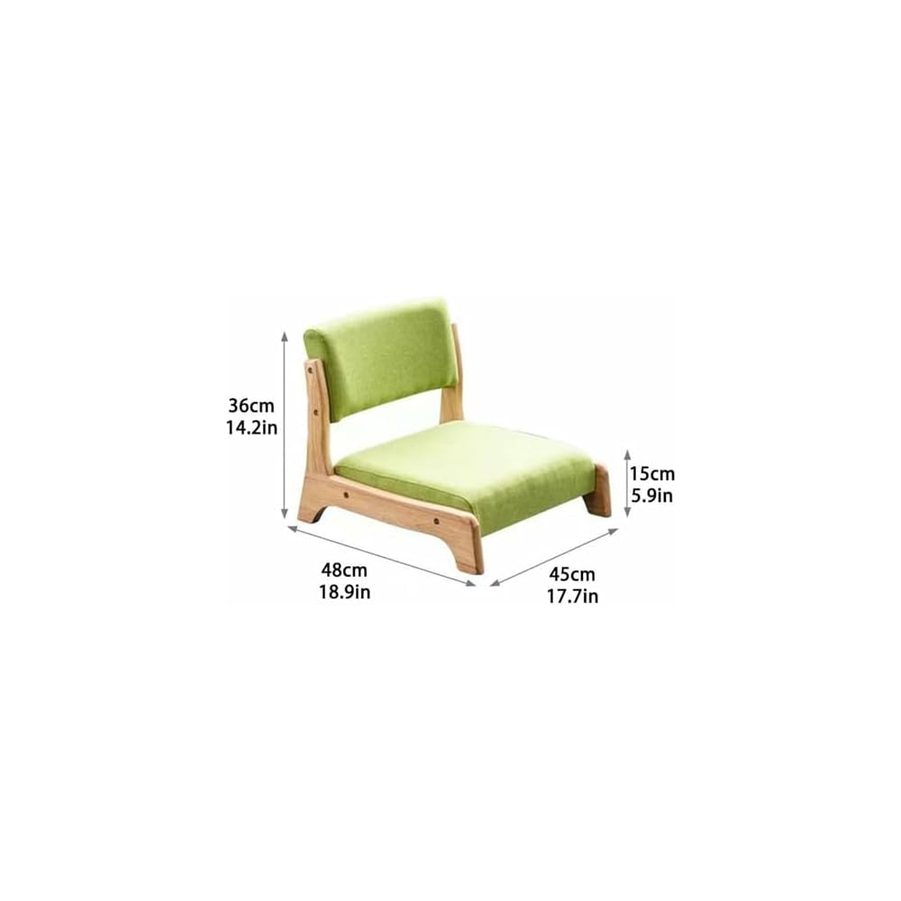 Meditation Chair with Back Support - Solid Wood Tatami Floor Chair for Living Room, Bedroom, Bay Window