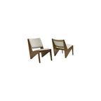 Modway Rylina Faux Leather Accent Chair Set of 2 in Weathered Oak Stone