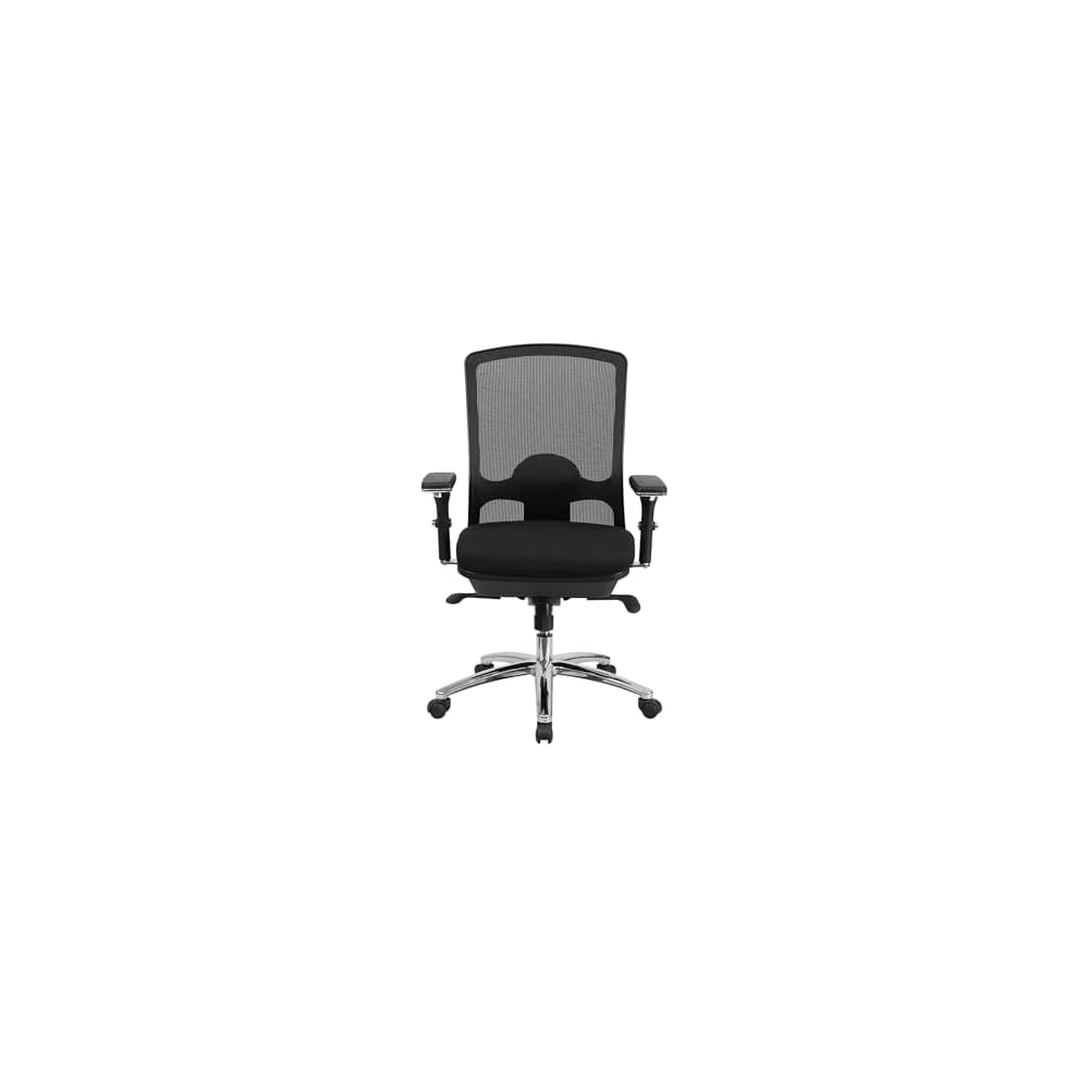Scranton & Co Big and Tall Fabric Swivel Office Chair in Black
