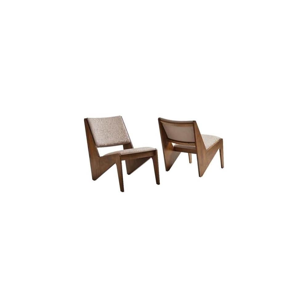 Modway Rylina Faux Leather Accent Chair Set of 2 in Weathered Oak Stone