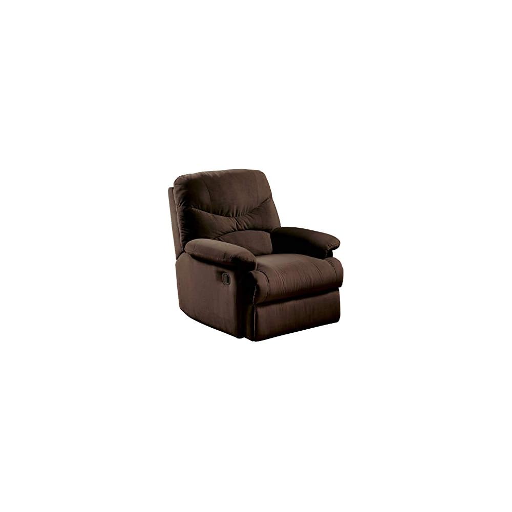 FastFurnishings Comfortable Recliner Chair in Chocolate Brown Microfiber Upholstery
