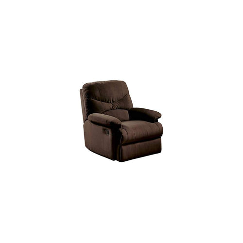FastFurnishings Comfortable Recliner Chair in Chocolate Brown Microfiber Upholstery