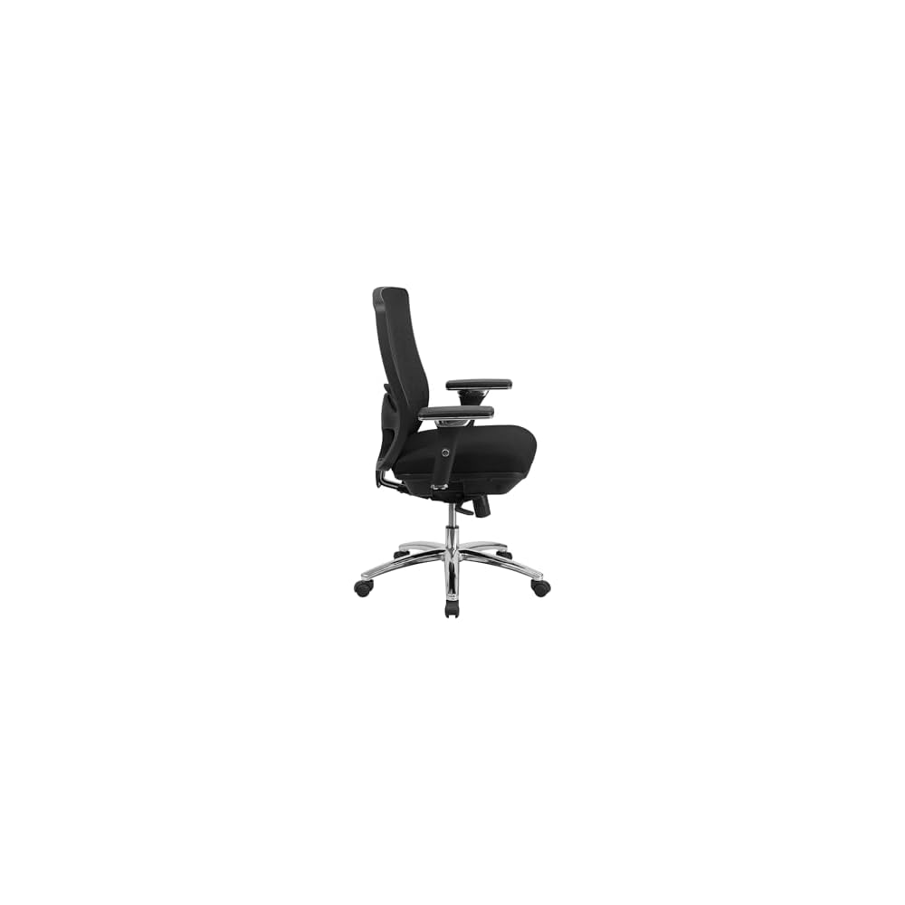 Scranton & Co Big and Tall Fabric Swivel Office Chair in Black
