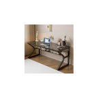OSCHF 63-Inch Extra Long Desk with Storage Shelf, Warm White