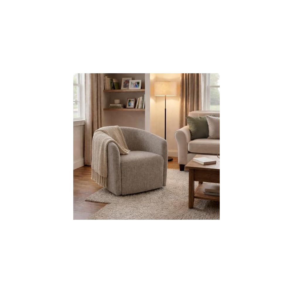 HomePop 360° Swivel Barrel Accent Chair - Midtone Gray Fabric