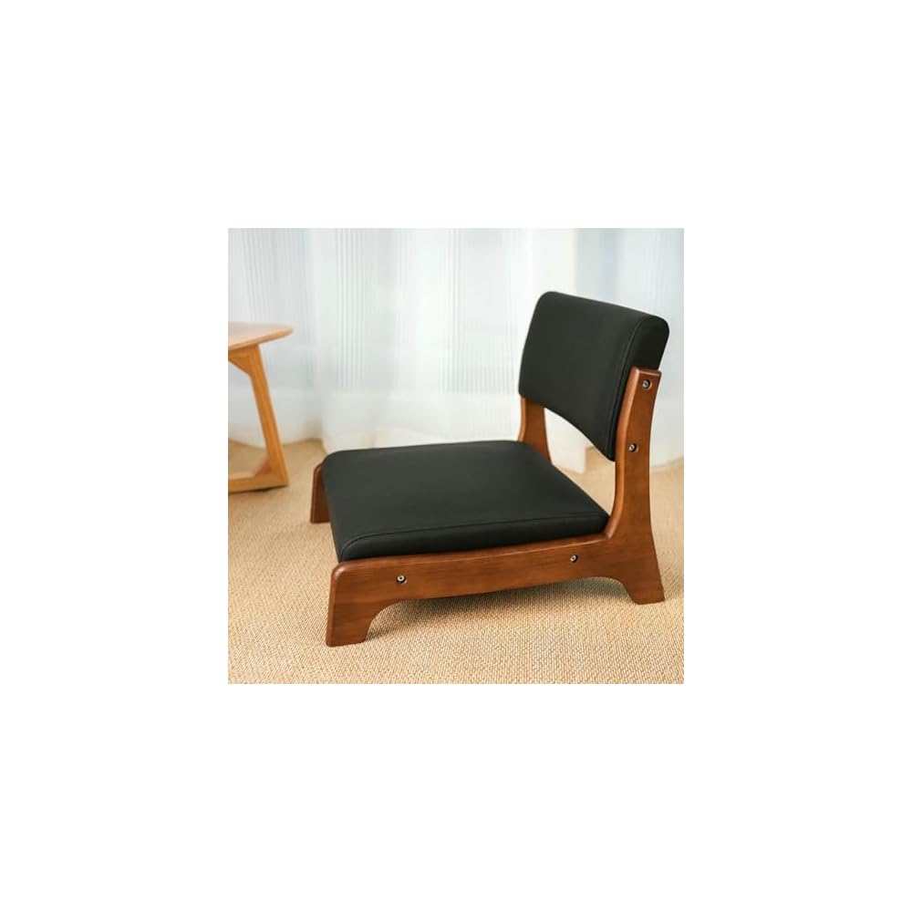 Meditation Chair with Back Support - Solid Wood Tatami Floor Chair for Living Room, Bedroom, Bay Window