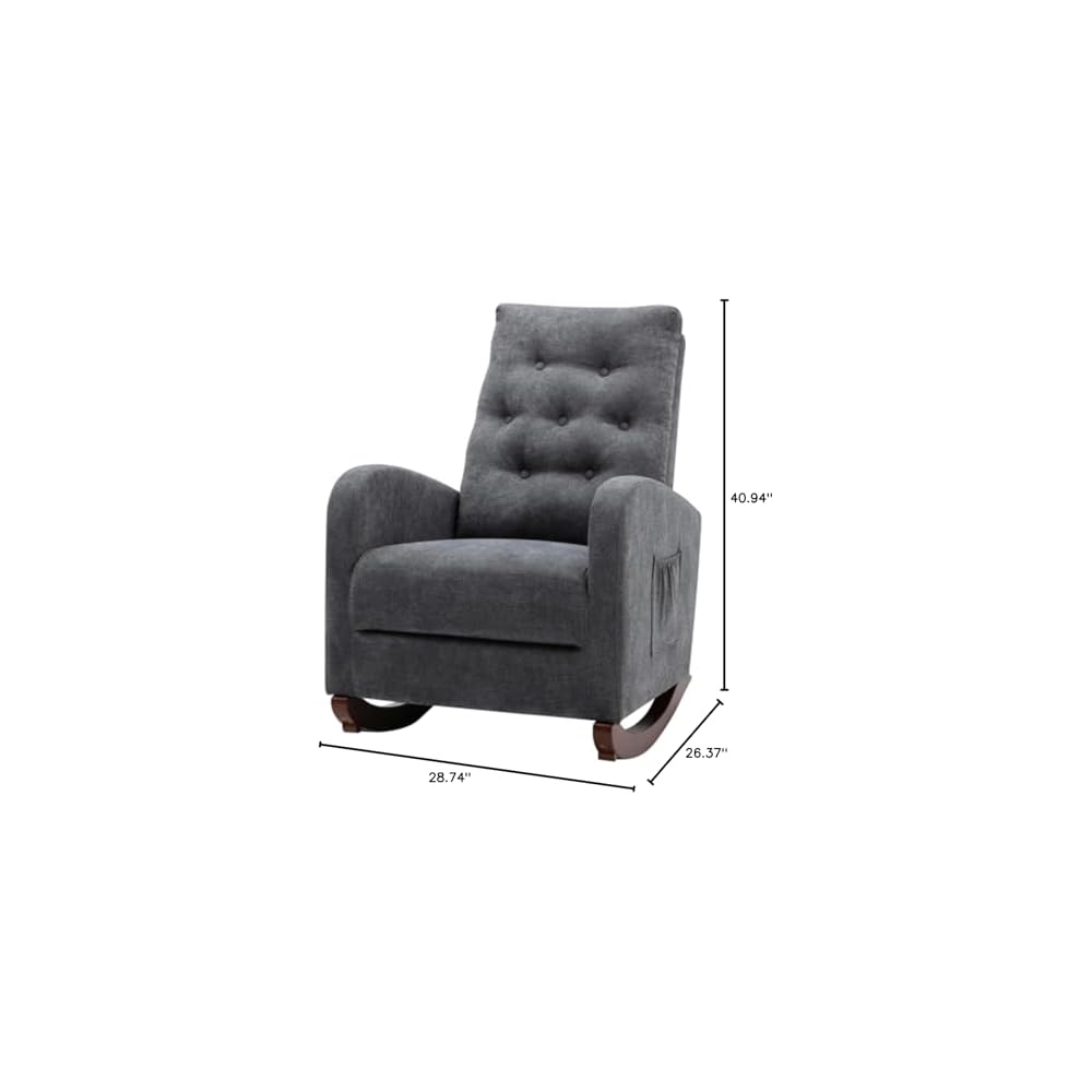 Modern Rocking Chair, One Size, Antique Gray