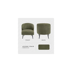 Lexicon Modern Accent Chair, Boucle Fabric Upholstered Single Sofa Chair with Curved Back for Living Room/Bedroom/Office/Apartment, Green