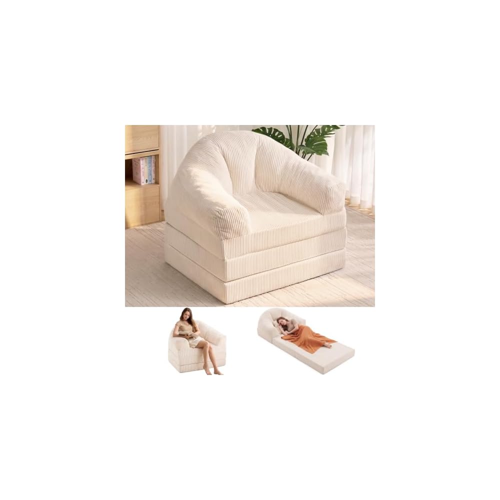 Folding Sofa Bed Convertible Sleeper Chair 2-in-1 Boneless Sofa