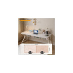 OSCHF 63-Inch Extra Long Desk with Storage Shelf, Warm White