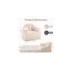 Folding Sofa Bed Convertible Sleeper Chair 2-in-1 Boneless Sofa