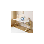 OSCHF 63-Inch Extra Long Desk with Storage Shelf, Warm White