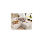 Vipbear 118" Oversized Modular Sectional Couch for Living Room, L Shaped Sectional Sofa with Movable Ottoman, Premium Chenille Upholstery, Extra-Thick Seat Cushion, Beige