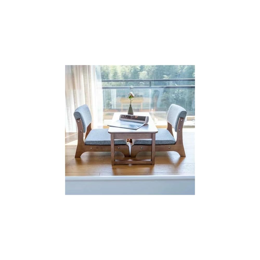 Meditation Chair with Back Support - Solid Wood Tatami Floor Chair for Living Room, Bedroom, Bay Window