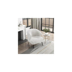 Lexicon Modern Accent Chair, Boucle Fabric Upholstered Single Sofa Chair with Curved Back for Living Room/Bedroom/Office/Apartment, Green