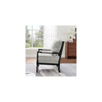Roundhill Furniture Belvoir Upholstered Spool Accent Chair with Turned Wood Frame, Gray with Black Finish