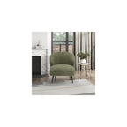 Lexicon Modern Accent Chair, Boucle Fabric Upholstered Single Sofa Chair with Curved Back for Living Room/Bedroom/Office/Apartment, Green