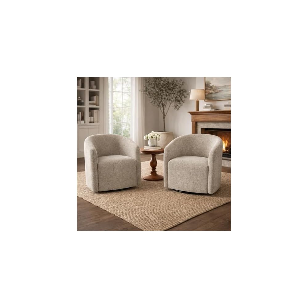 HomePop 360° Swivel Barrel Accent Chair - Midtone Gray Fabric