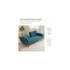 75" Convertible Futon Sofa Bed with Adjustable Backrest, Green
