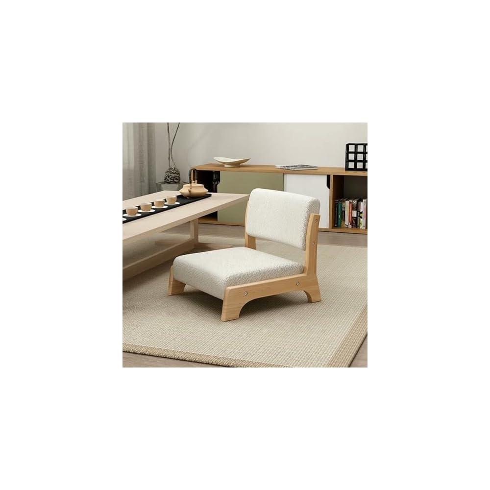 Meditation Chair with Back Support - Solid Wood Tatami Floor Chair for Living Room, Bedroom, Bay Window