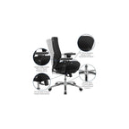 Scranton & Co Big and Tall Fabric Swivel Office Chair in Black