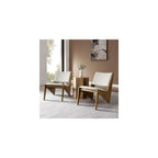 Modway Rylina Faux Leather Accent Chair Set of 2 in Weathered Oak Stone