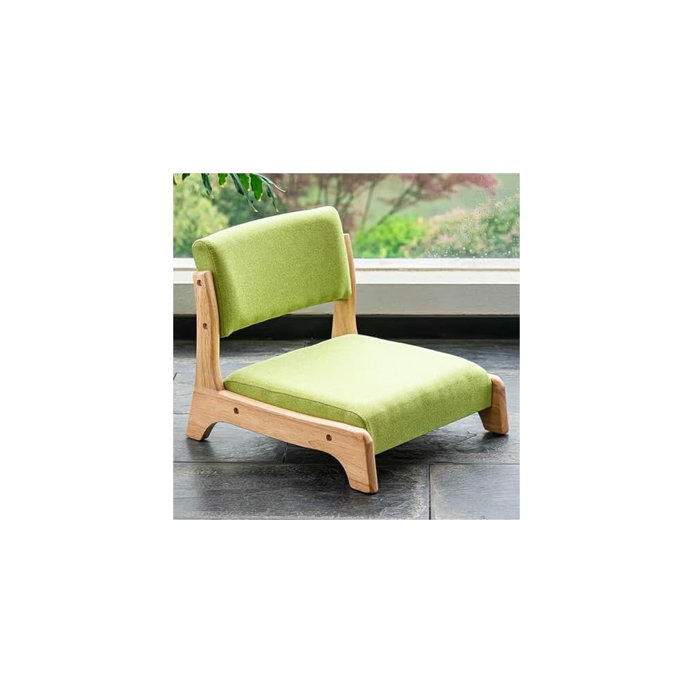 Meditation Chair with Back Support - Solid Wood Tatami Floor Chair for Living Room, Bedroom, Bay Window
