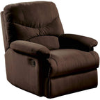 FastFurnishings Comfortable Recliner Chair in Chocolate Brown Microfiber Upholstery