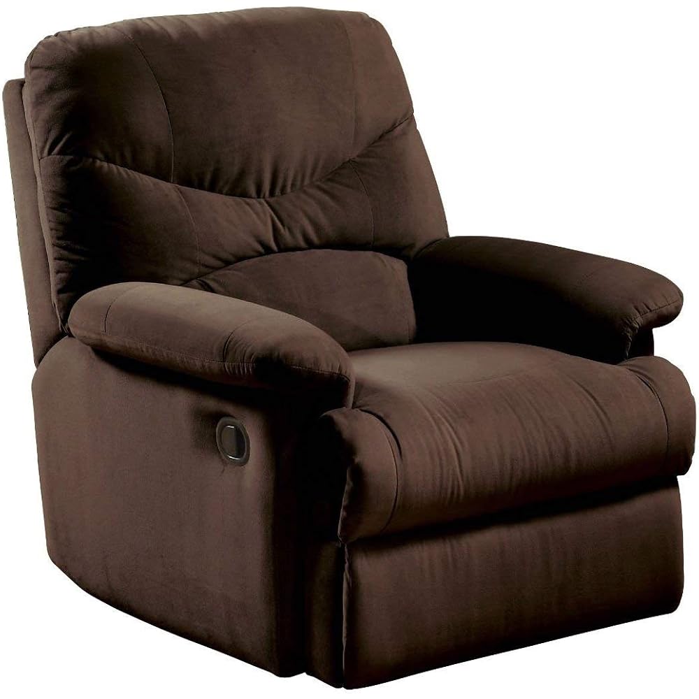 FastFurnishings Comfortable Recliner Chair in Chocolate Brown Microfiber Upholstery