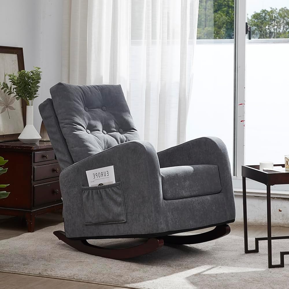 Modern Rocking Chair, One Size, Antique Gray