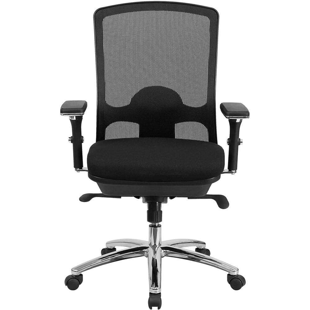 Scranton & Co Big and Tall Fabric Swivel Office Chair in Black